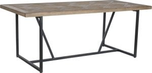 Bigbuy Home Stoły do Jadalni Home ESPRIT Czarny Naturalny Metal Jodła 195 x 90 x 76 cm 1