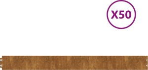 vidaXL vidaXL Obrzeża trawnikowe, 50 szt., 10x103 cm, giętkie, stal Corten 2