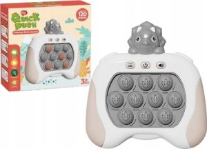 LeanToys Gra Sensoryczna Triceratops Pop It Na Baterie Światła Dźwięki Szara 1