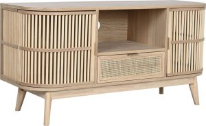 Bigbuy Home MebleTV Home ESPRIT Złoty Naturalny Rattan Jodła 120 x 40 x 60 cm 1