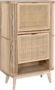 Bigbuy Home Szafka na Buty Home ESPRIT Złoty Naturalny Rattan Drewno świerkowe Tropikalny 70 x 29 x 115 cm 1