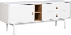 Bigbuy Home MebleTV Home ESPRIT Biały Naturalny polipropylen Drewno MDF 140 x 40 x 55 cm 1