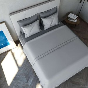 Casio Bed sheet marki Le Telerie model Set completo letto lenzuola cotone kolor Szary. Akcesoria Dla obu płci. Sezon: Cały rok NoSize 1