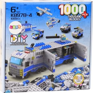 LeanToys Ciężarówka Policyjna Klocki Konstrukcyjne 6w1 Zestaw Policja Pojazdy 1000el 3