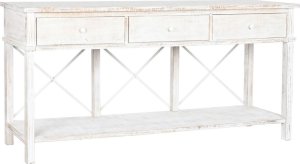 Bigbuy Home Console Home ESPRIT Biały Brązowy Czarny Metal Jodła 181 x 45 x 86 cm 1