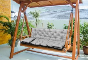 AIO FACTORY ZESTAW OGRODOWY 180x60x50CM + 2 PODUSZKI 42X42 CM JASNOSZARY 5