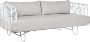 Bigbuy Home Sofa Home ESPRIT Biały Beżowy Metal 180 x 66 x 66 cm 1