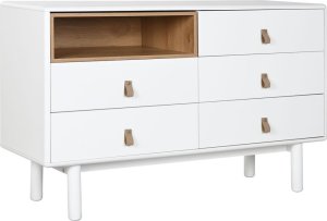 Bigbuy Home Komoda Home ESPRIT Biały Naturalny polipropylen Drewno MDF 120 x 40 x 75 cm 1