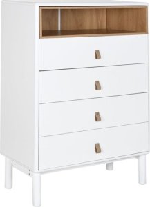 Bigbuy Home Komoda Home ESPRIT Biały Naturalny polipropylen Drewno MDF 80 x 40 x 117 cm 1