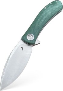 Bestech Knives Nóż składany Trollsky Knives Mandu Green Micarta | Satin D2 1