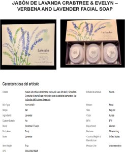 Floris Set Trio, Crabtree & Evelyn, Lavander, Hydrating, Soap Bar, 3 pcs, 85 g For Women 1