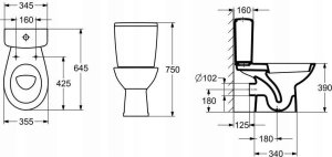 Miska WC Alkotest A34P19V000 MISKA POZIOMA + DESKA ADELE  ROCA 2