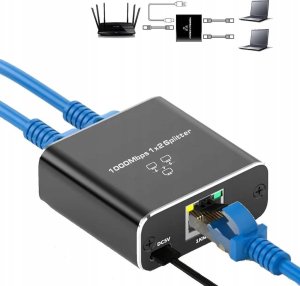 TRITON SPLITTER LAN 1x2 ADAPTER ROZGAŁĘŹNIK RJ45 GIGABIT one size 1