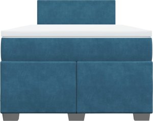 vidaXL vidaXL Łóżko kontynentalne z materacem, niebieskie, 120x190cm, aksamit 6