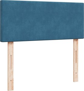 vidaXL vidaXL Łóżko kontynentalne z materacem, niebieskie, 120x190cm, aksamit 10