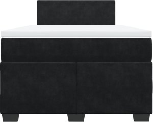 vidaXL vidaXL Łóżko kontynentalne z materacem, czarne, 120x190 cm, aksamit 6