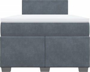 vidaXL vidaXL Łóżko kontynentalne z materacem, ciemnoszare, 120x190cm aksamit 6