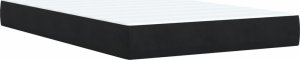 vidaXL Łóżko kontynentalne z materacem, czarne, 120x190 cm, aksamit 6