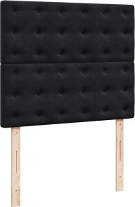 vidaXL Łóżko kontynentalne z materacem, czarne, 120x190 cm, aksamit 8