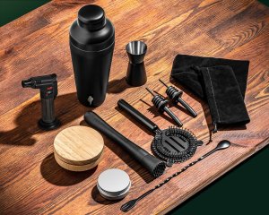 Gadget Master Zestaw barmański z wędzeniem whisky DELUXE 2w1 2