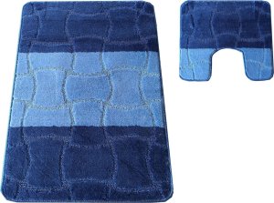 Dywany TURPOL Komplet łazienkowy Montana z wycięciem Sariyer XL Blue Komplet (60 cm x 100 cm i 50 cm x 60 cm) 1