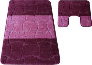 Dywany TURPOL Komplet łazienkowy Montana z wycięciem Sariyer XL Aubergine Komplet (60 cm x 100 cm i 50 cm x 60 cm) 1