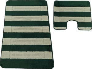 Dywany TURPOL Komplet łazienkowy Montana z wycięciem Said XL Hunter Green Komplet (60 cm x 100 cm i 50 cm x 60 cm) 1