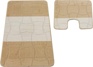 Dywany TURPOL Komplet łazienkowy Montana z wycięciem Sariyer XL Light Beige Komplet (60 cm x 100 cm i 50 cm x 60 cm) 1