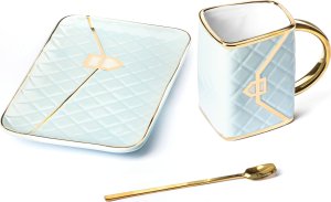 Gadget Master Zestaw kubek TOREBKA z podstawką i łyżeczką - MIĘTOWY 3