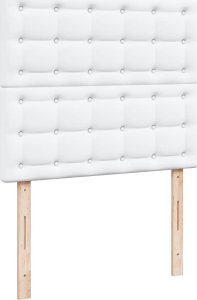 vidaXL vidaXL Łóżko kontynentalne z materacem, białe, 120x190 cm, ekoskóra 7