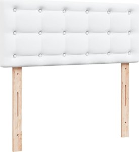 vidaXL vidaXL Łóżko kontynentalne z materacem, białe, 120x190 cm, ekoskóra 7