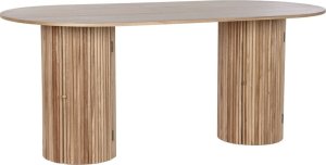 Bigbuy Home Stoły do Jadalni Home ESPRIT Naturalny Drewno paulowni Drewno MDF 180 x 90 x 75 cm 1