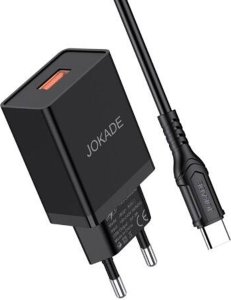 Ładowarka Hoco Ładowarka Sieciowa 5V/2.4A (1x USB) + Kabel 1m (USB - USB-C) Jokade Migao Single Port Smart Charger Set (JB048) czarny 1