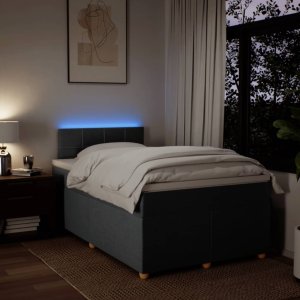 vidaXL vidaXL Łóżko kontynentalne z materacem, ciemnoszare, 120x190cm tkanina 5