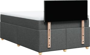 vidaXL vidaXL Łóżko kontynentalne z materacem, ciemnoszare, 120x190cm tkanina 8