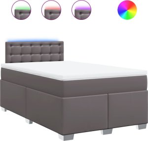 vidaXL vidaXL Łóżko kontynentalne z materacem, szare, 120x190 cm, ekoskóra 2