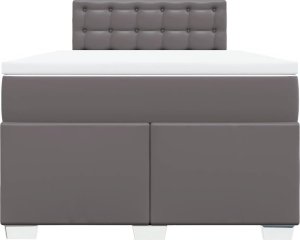 vidaXL vidaXL Łóżko kontynentalne z materacem, szare, 120x190 cm, ekoskóra 6