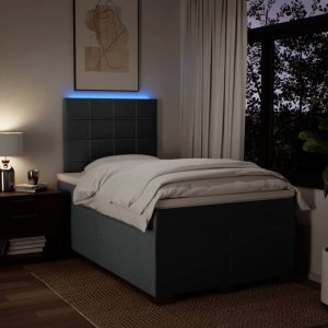 vidaXL vidaXL Łóżko kontynentalne z materacem, ciemnoszare, 120x190cm tkanina 5