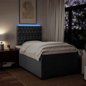 vidaXL vidaXL Łóżko kontynentalne z materacem, ciemnoszare, 120x190cm tkanina 5