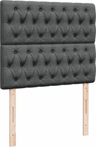 vidaXL vidaXL Łóżko kontynentalne z materacem, ciemnoszare, 120x190cm tkanina 7
