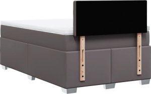 vidaXL Łóżko kontynentalne z materacem szare 120x190 cm 6