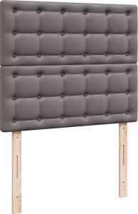 vidaXL vidaXL Łóżko kontynentalne z materacem, szare, 120x190 cm, ekoskóra 7