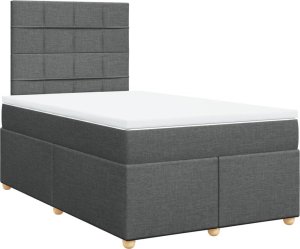 vidaXL Łóżko kontynentalne z materacem, ciemnoszare, 120x190cm tkanina 2