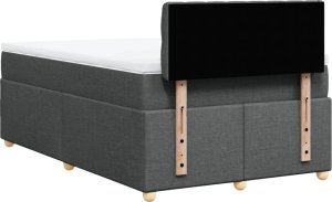 vidaXL vidaXL Łóżko kontynentalne z materacem, ciemnoszare, 120x190cm tkanina 8