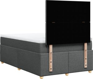 vidaXL Łóżko kontynentalne z materacem, ciemnoszare, 120x190cm tkanina 6