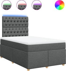 vidaXL vidaXL Łóżko kontynentalne z materacem, ciemnoszare, 120x190cm tkanina 2