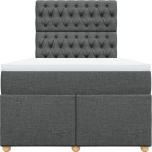 vidaXL vidaXL Łóżko kontynentalne z materacem, ciemnoszare, 120x190cm tkanina 6