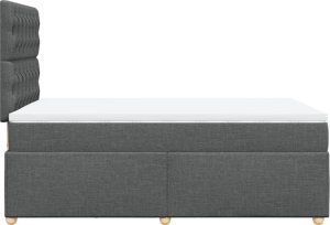 vidaXL vidaXL Łóżko kontynentalne z materacem, ciemnoszare, 120x190cm tkanina 7