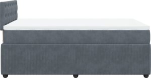 vidaXL Łóżko kontynentalne z materacem, ciemnoszare, 120x190cm aksamit 9