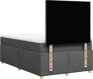 vidaXL vidaXL Łóżko kontynentalne z materacem, ciemnoszare, 120x190cm tkanina 8